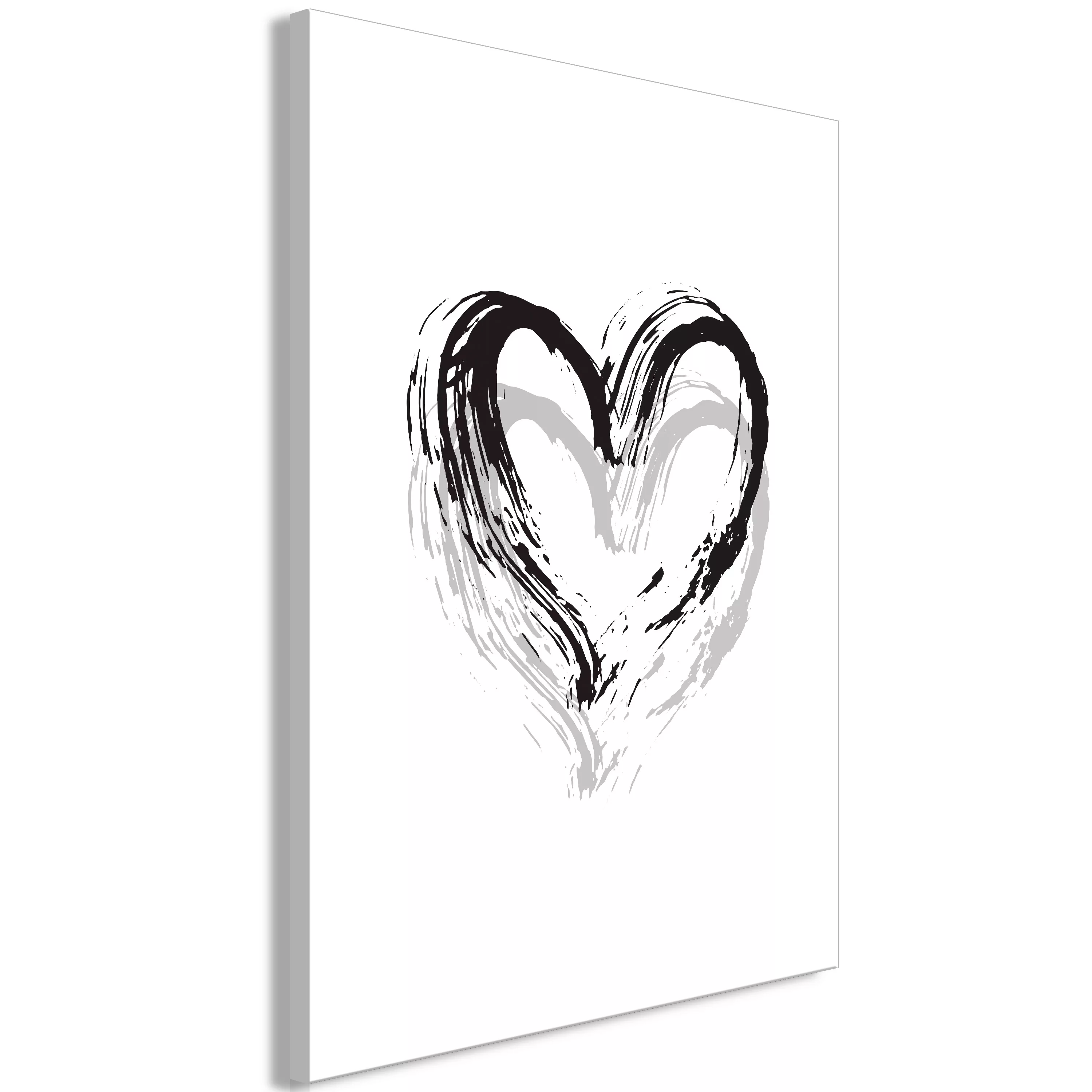 Wandbild - Brush Heart (1 Part) Vertical günstig online kaufen