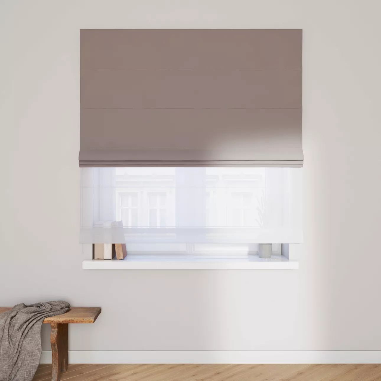 Dekoria Doppelraffrollo Duo, taupengrau, 100 x 170 cm günstig online kaufen