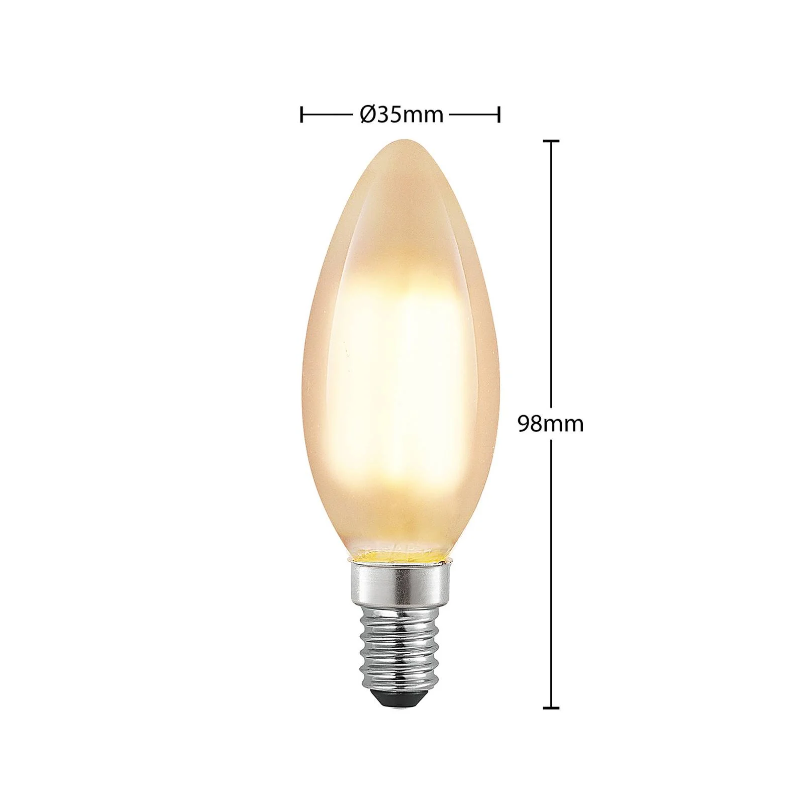 LED-Lampe E14 4W 2.700K Kerze dimmbar matt 2er-Set günstig online kaufen