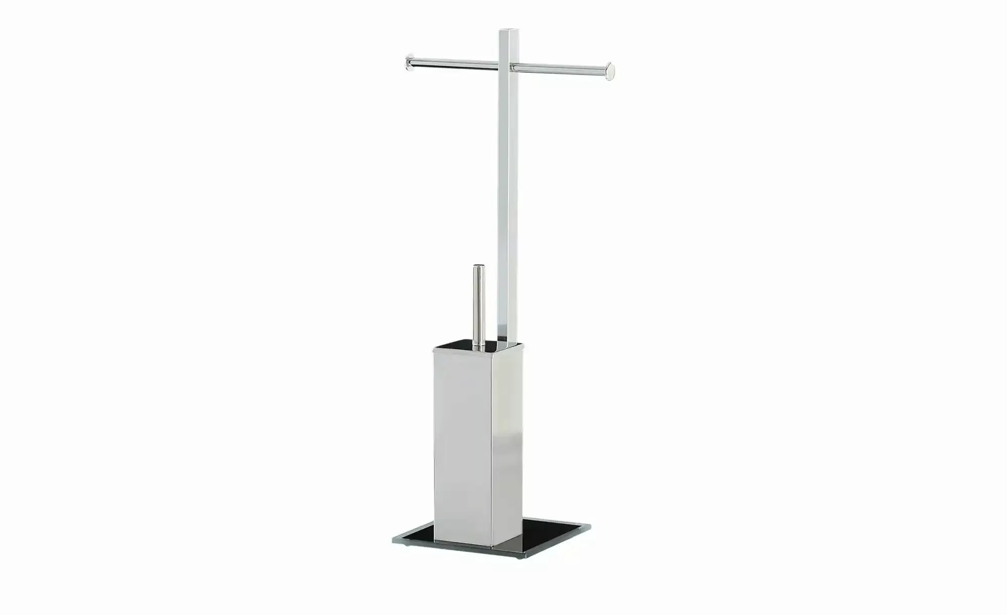 Stand WC Garnitur ¦ silber ¦ Edelstahl, Glas ¦ Maße (cm): B: 19 H: 70 Badac günstig online kaufen