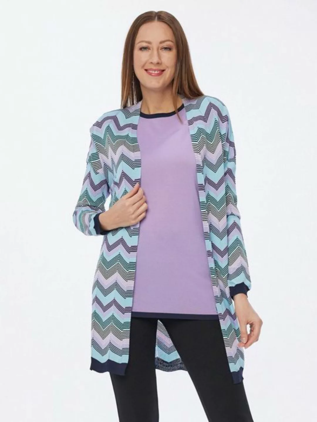 Georg Stiels 2-in-1-Strickjacke Longcardigan figurumspielend (Set) mit abst günstig online kaufen