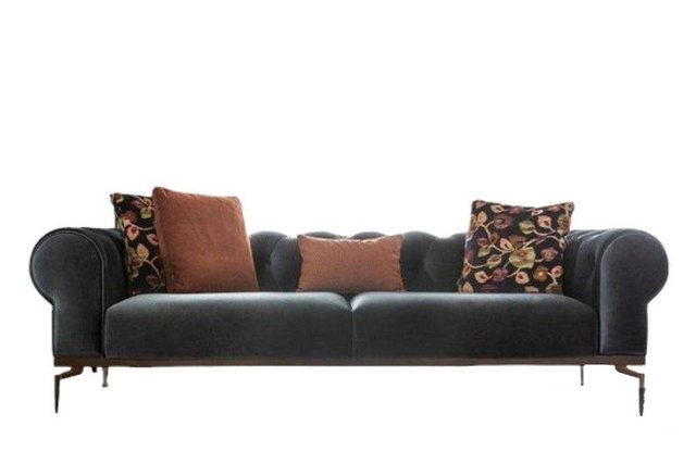 JVmoebel 3-Sitzer Chesterfield Dreisitzer Sofa 3 Sitzer Stoffsofa Sofas Bla günstig online kaufen