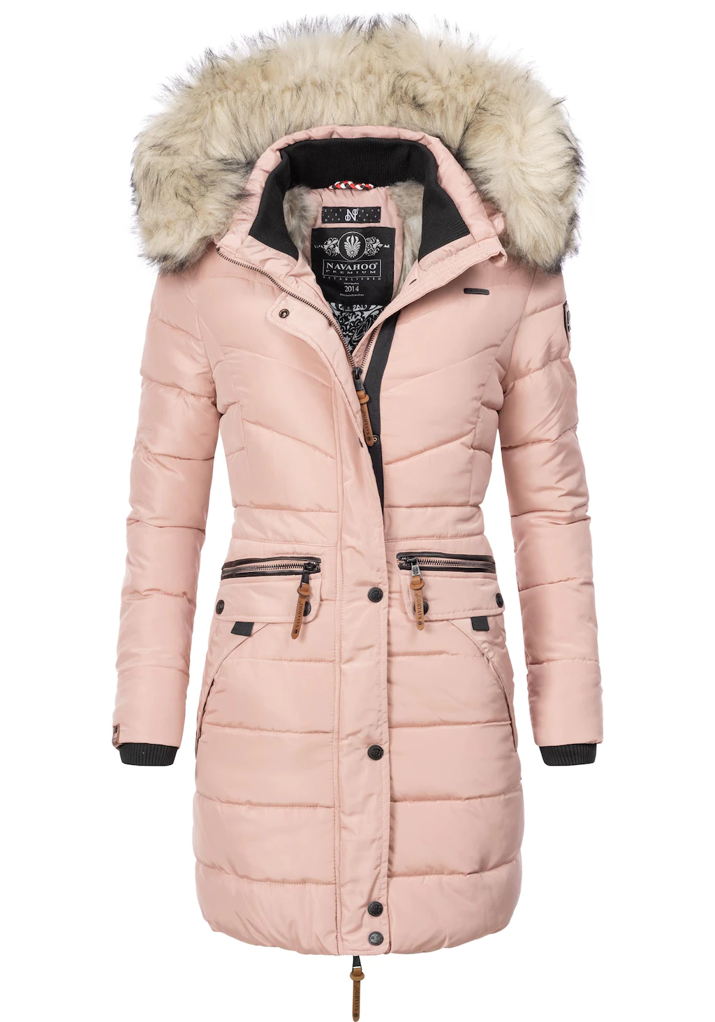 Navahoo Steppmantel "Paula", stylischer Winter Parka m. edlem Fellimitat günstig online kaufen