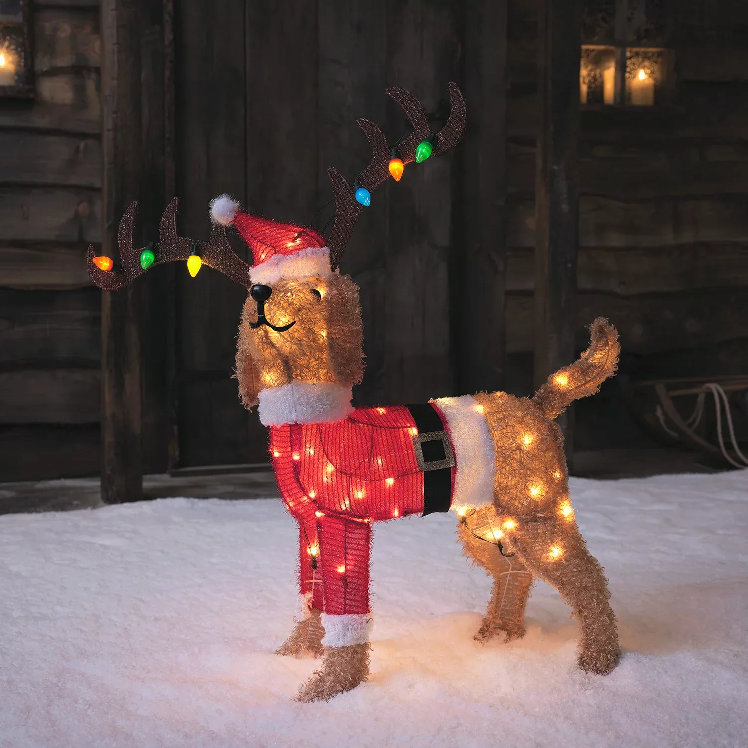 80cm LED Weihnachtsfigur außen Berry der Hund günstig online kaufen