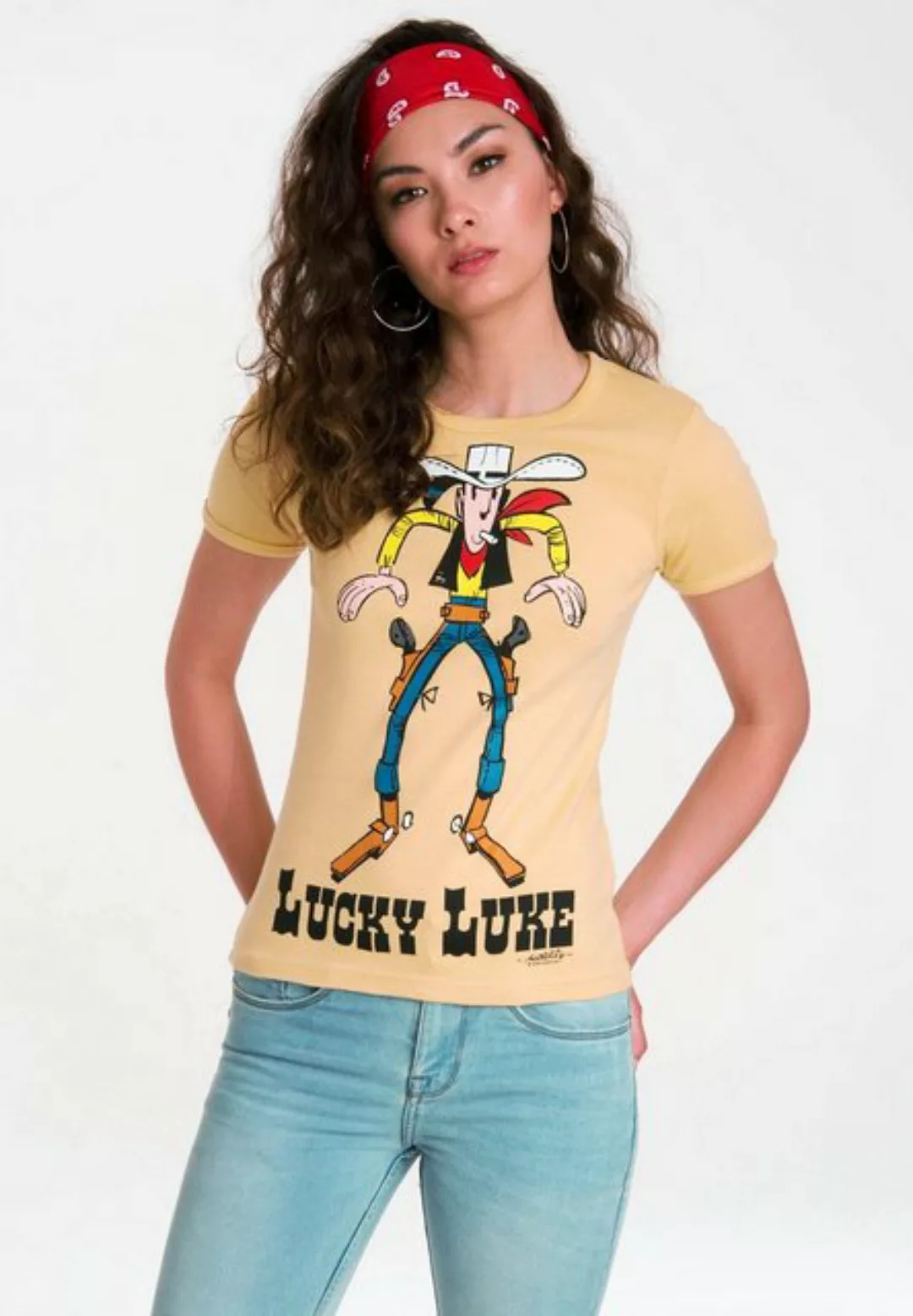 LOGOSHIRT T-Shirt "Lucky Luke Showdown", mit lizenziertem Originaldesign günstig online kaufen