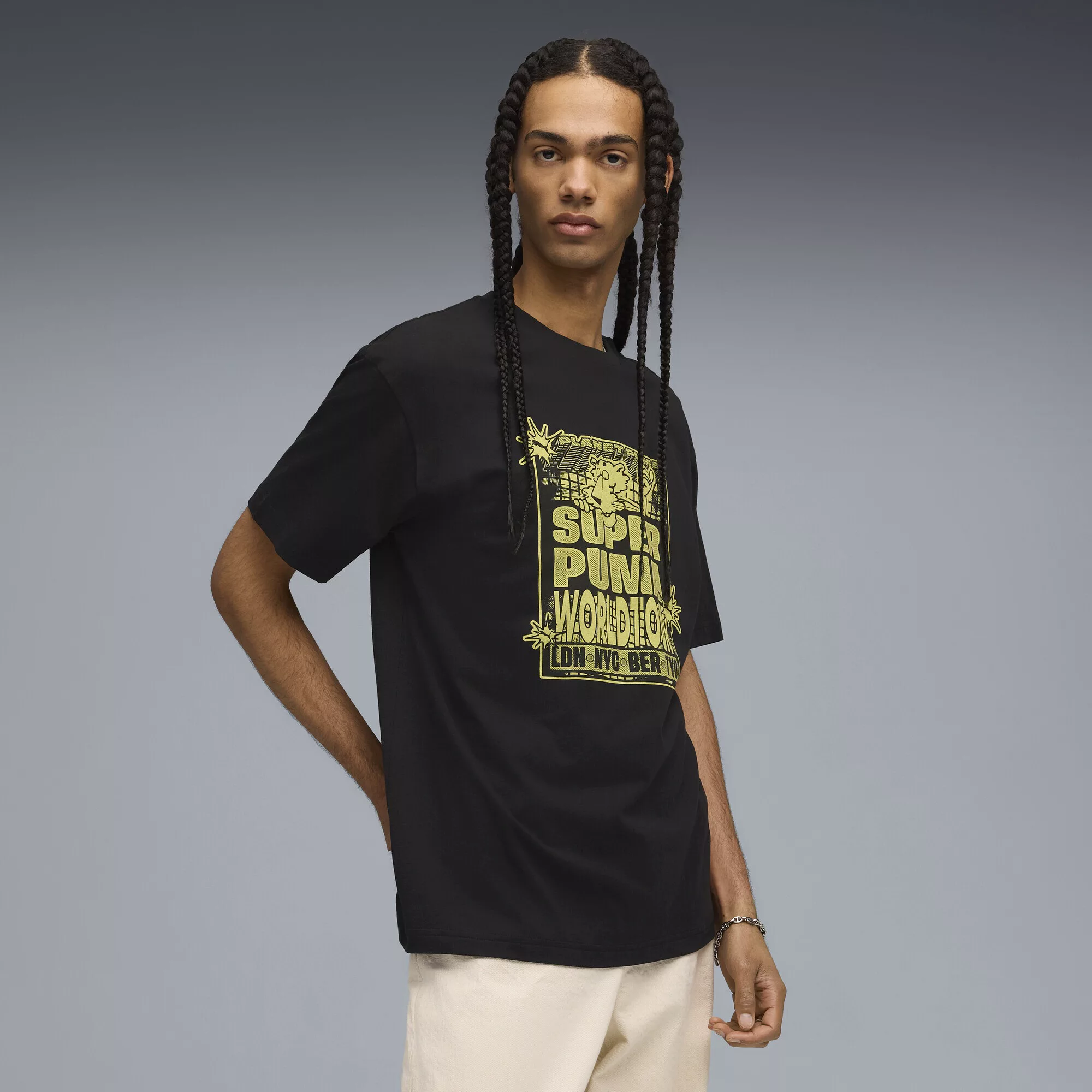 PUMA T-Shirt "Graphic SUPER PUMA World Tour Relaxed T-Shirt Herren" günstig online kaufen