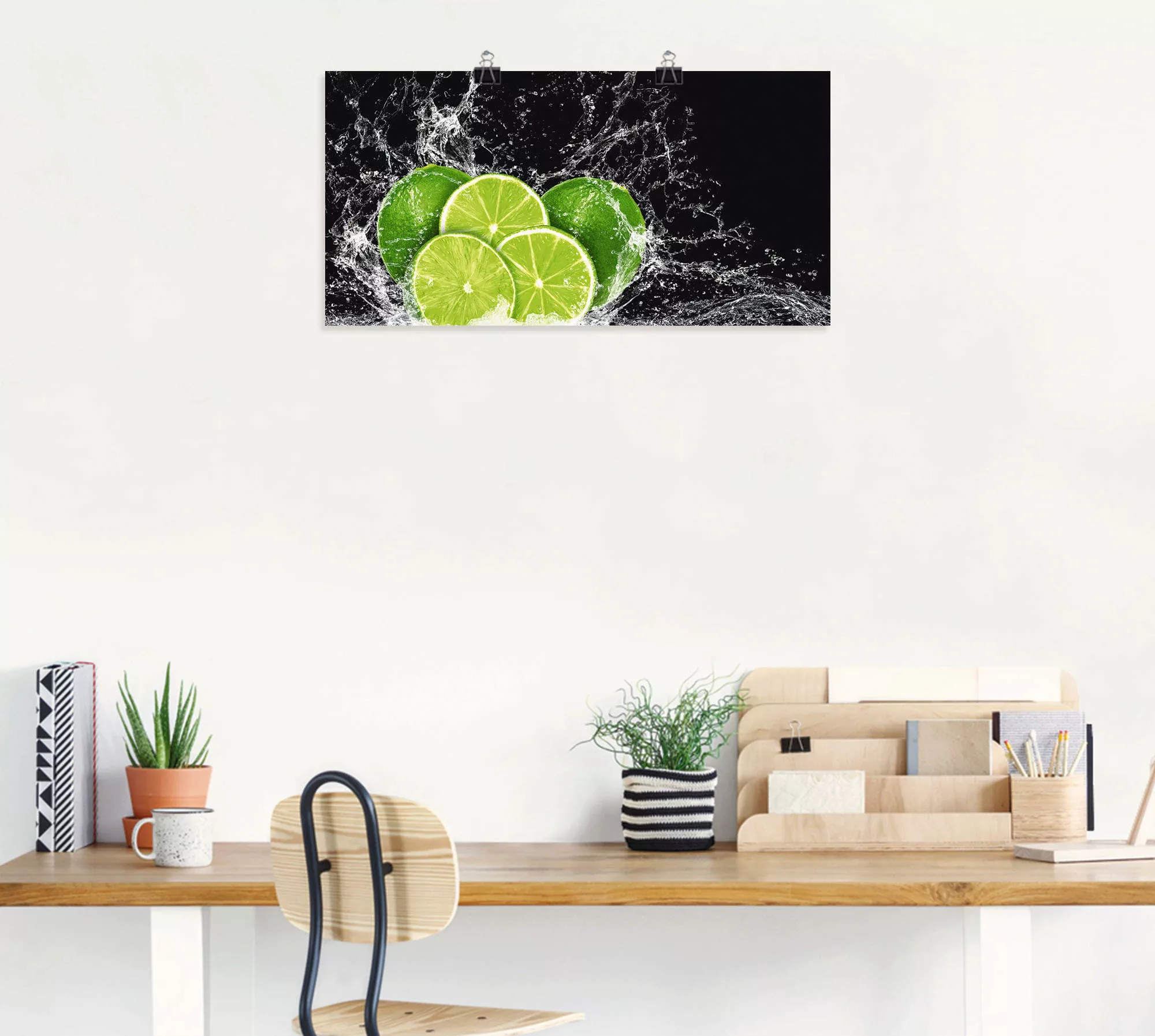 Artland Wandbild »Limone mit Spritzwasser«, Obst Bilder, (1 St.), als Leinw günstig online kaufen