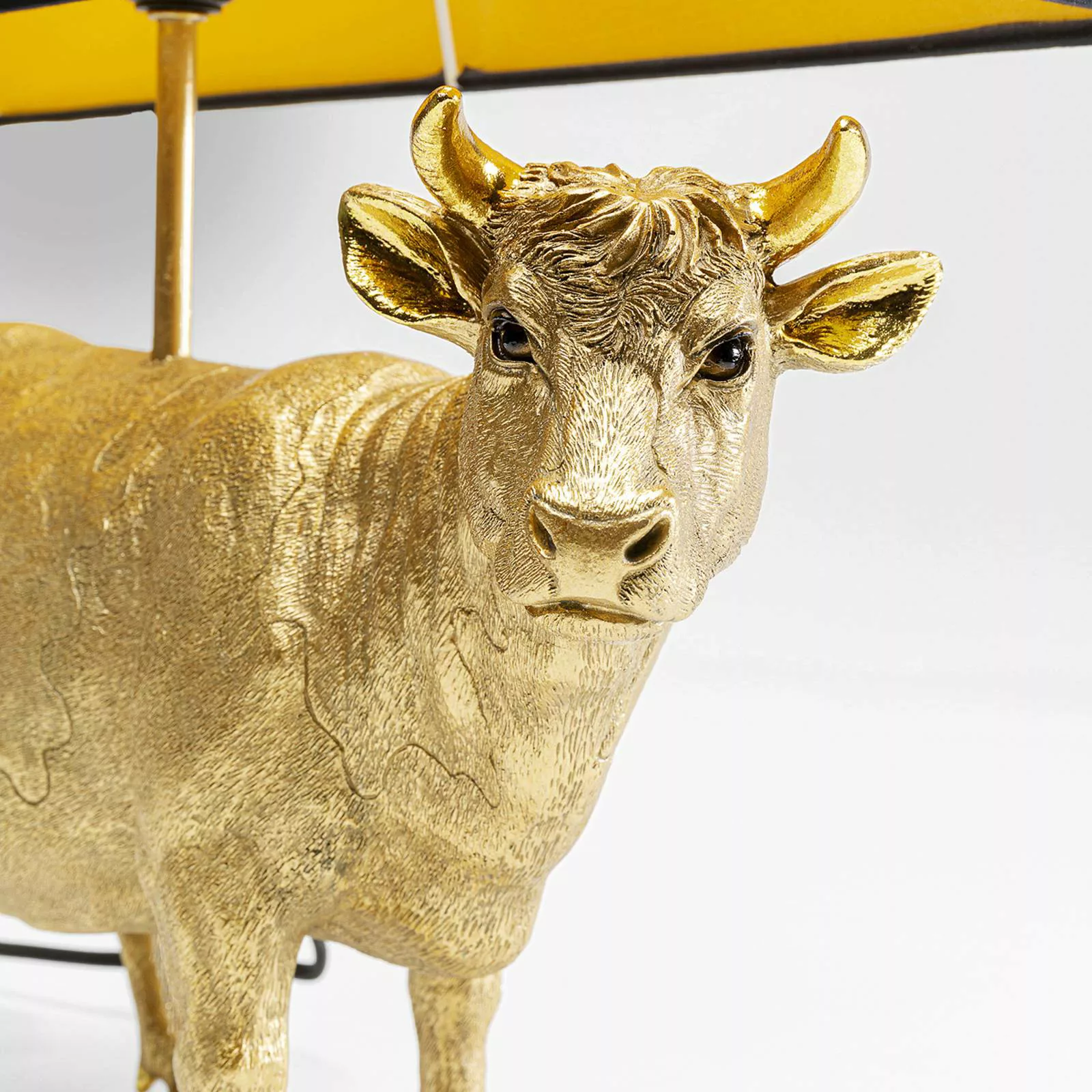 KARE Cow Gold Tischleuchte mit Leinenschirm günstig online kaufen