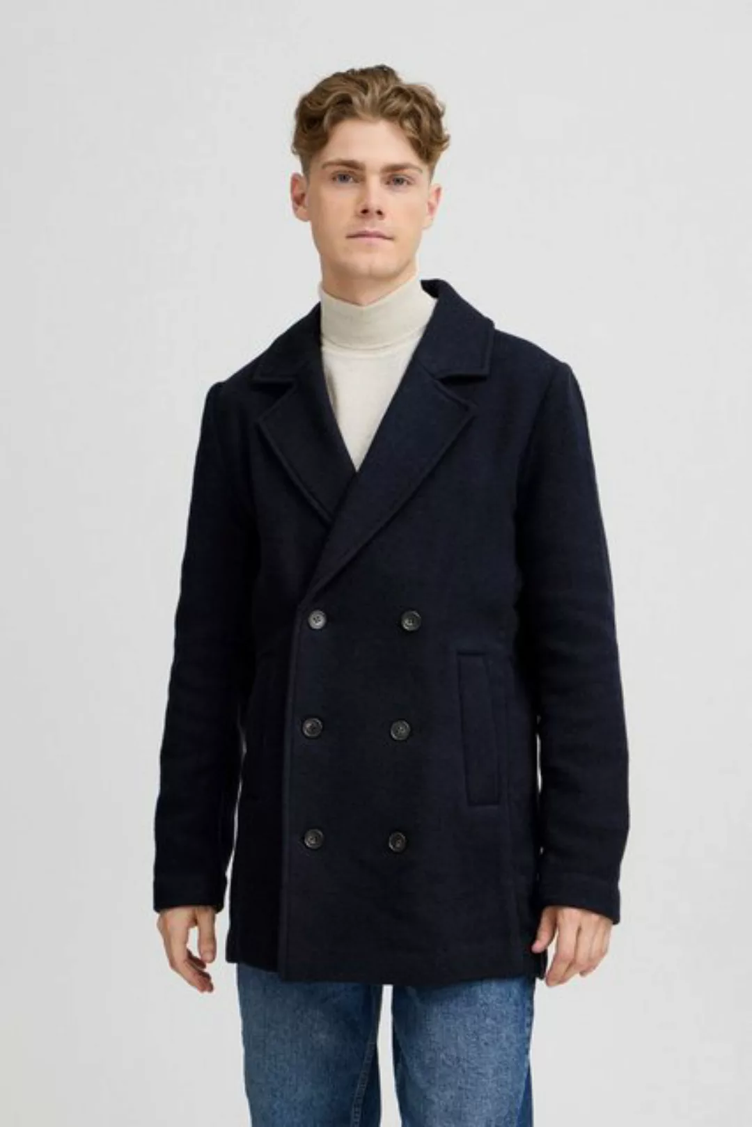 Casual Friday Wollmantel CFVILMER wool mix peacoat eleganter kurzer Wollman günstig online kaufen