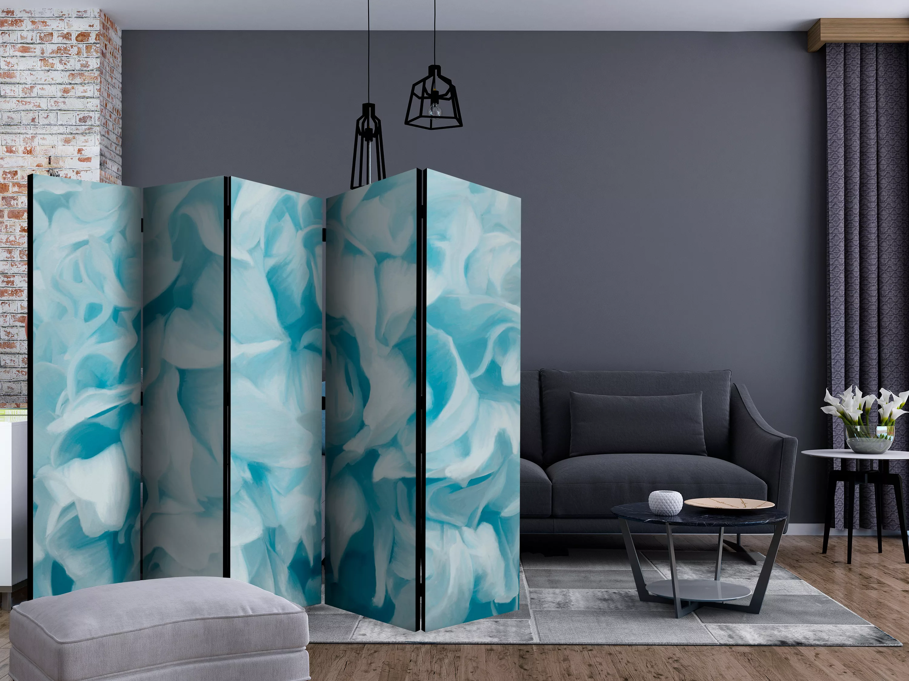 5-teiliges Paravent - Azalea (blue) Ii [room Dividers] günstig online kaufen