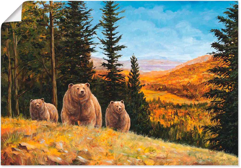 Artland Wandbild »Grizzly Bären«, Wildtiere, (1 St.), als Leinwandbild, Pos günstig online kaufen
