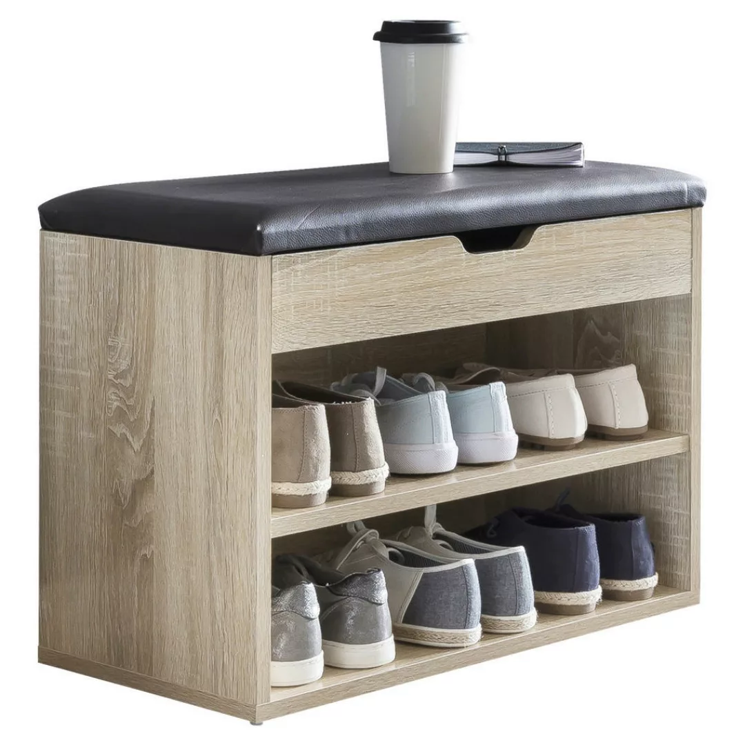 Schuhbank mit Sitzfläche Sonoma Garderoben-Bank Holz 60 x 40 x 30 cm | Holz günstig online kaufen