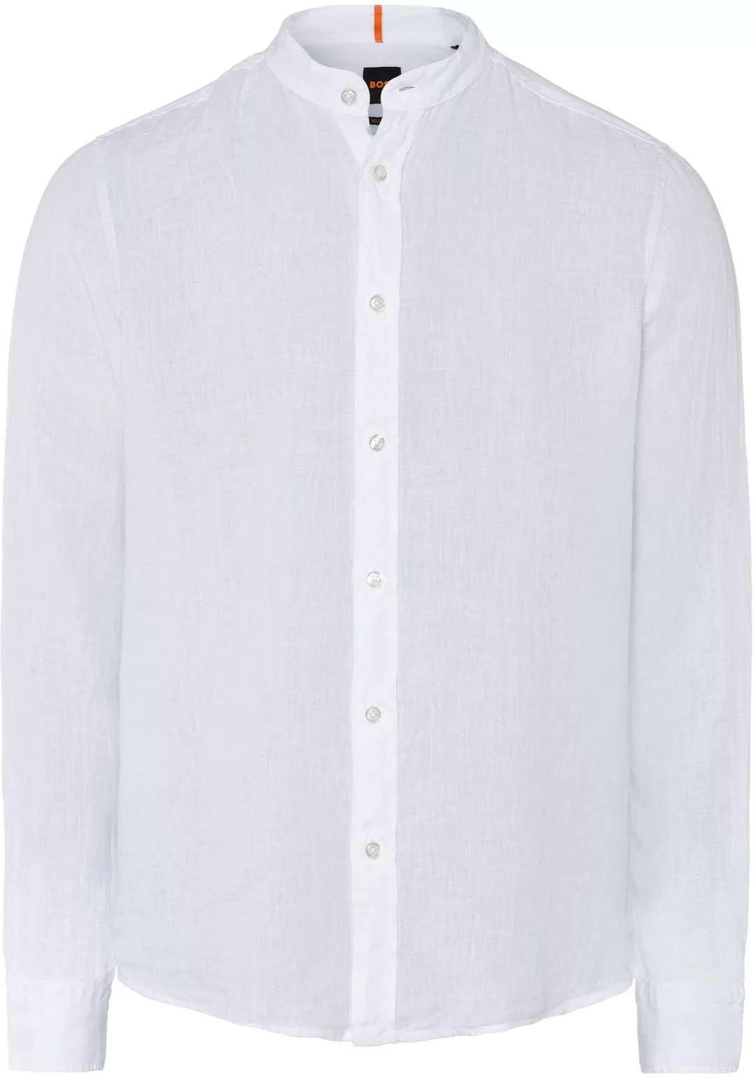 BOSS ORANGE Langarmhemd Regular-Fit Hemd aus reinem Leinen günstig online kaufen