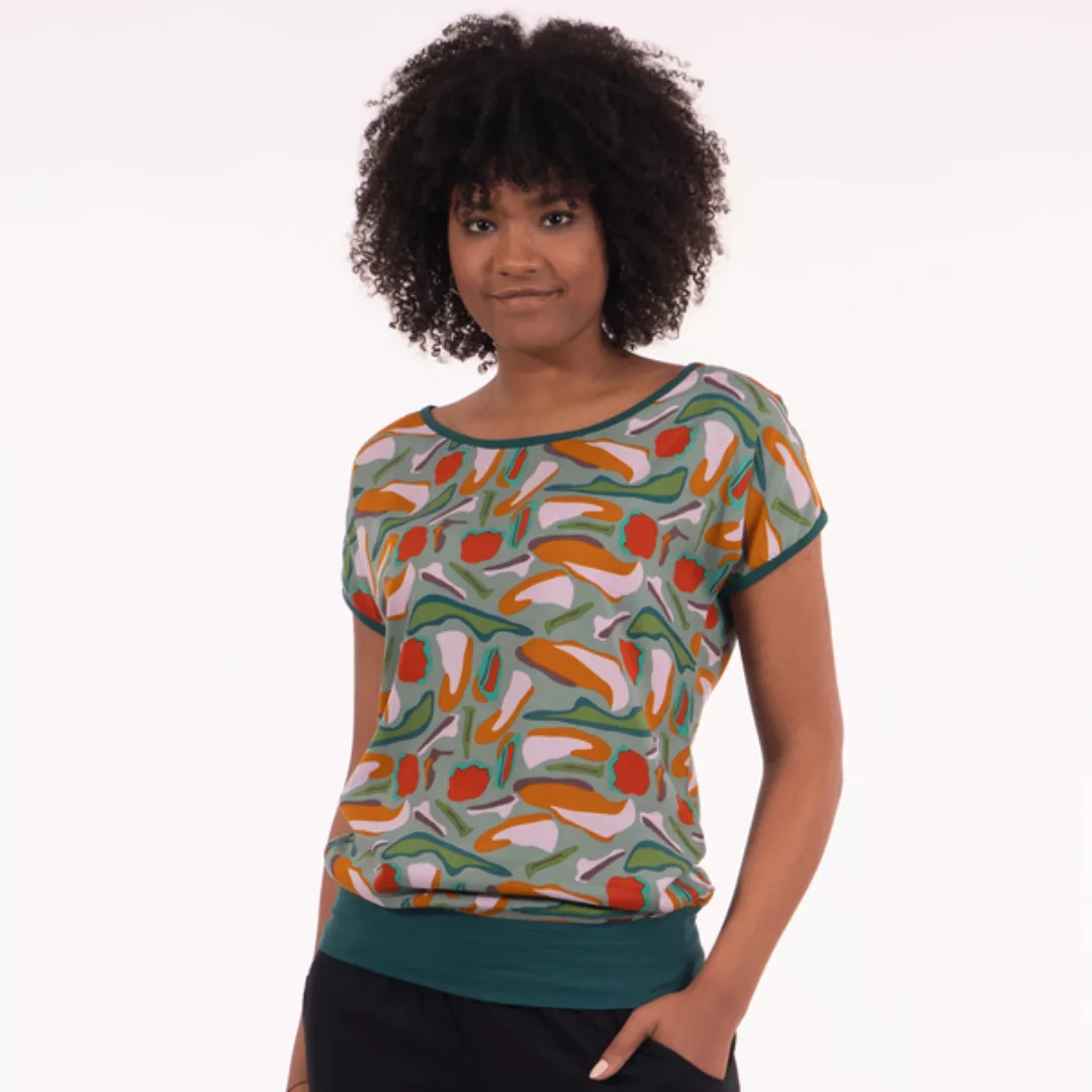 T-shirt Gemustert Aus Lenzing Ecovero Viskose "Taranee" günstig online kaufen
