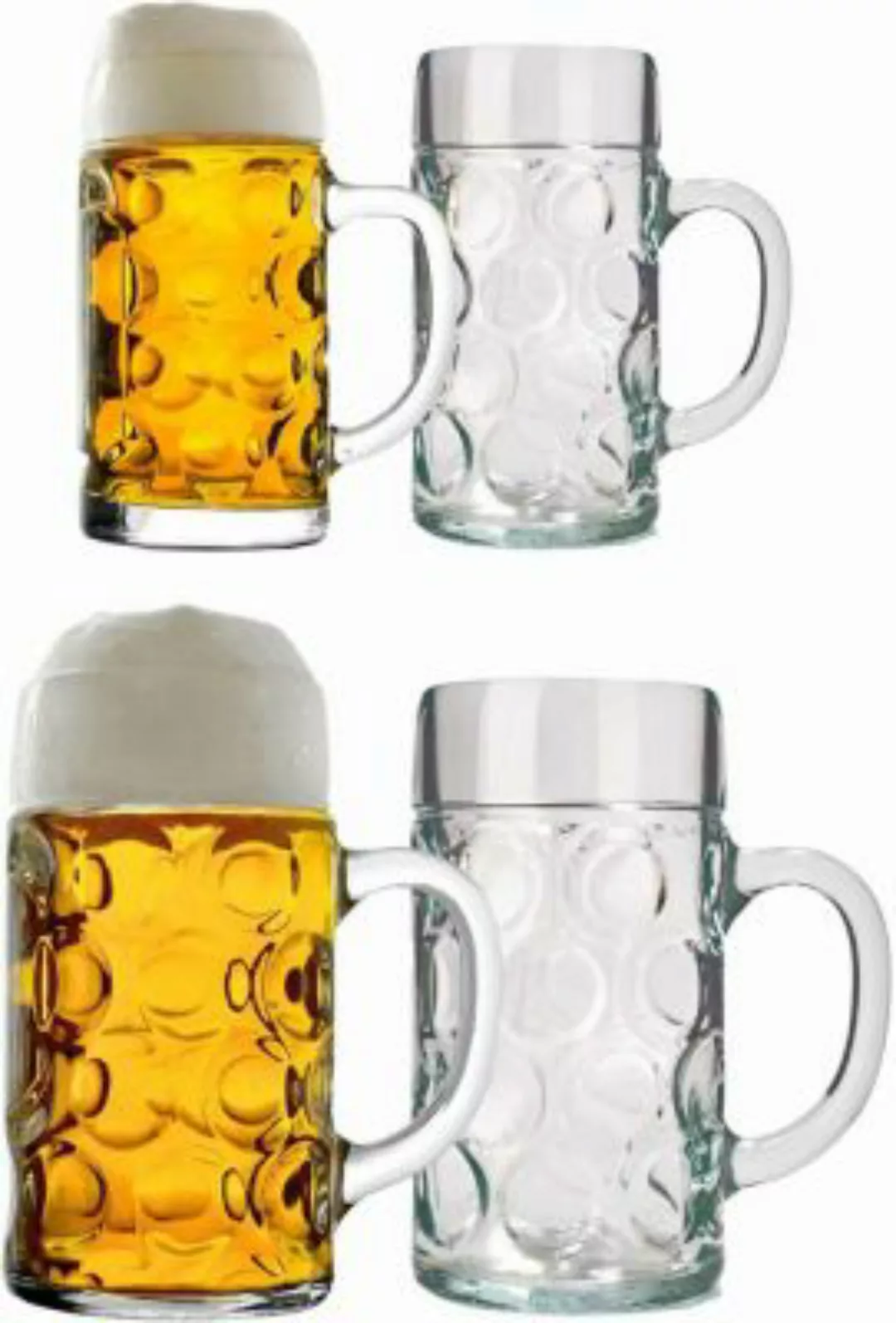 ISAR Bierkrüge 4er Kombiset Biergläser transparent günstig online kaufen