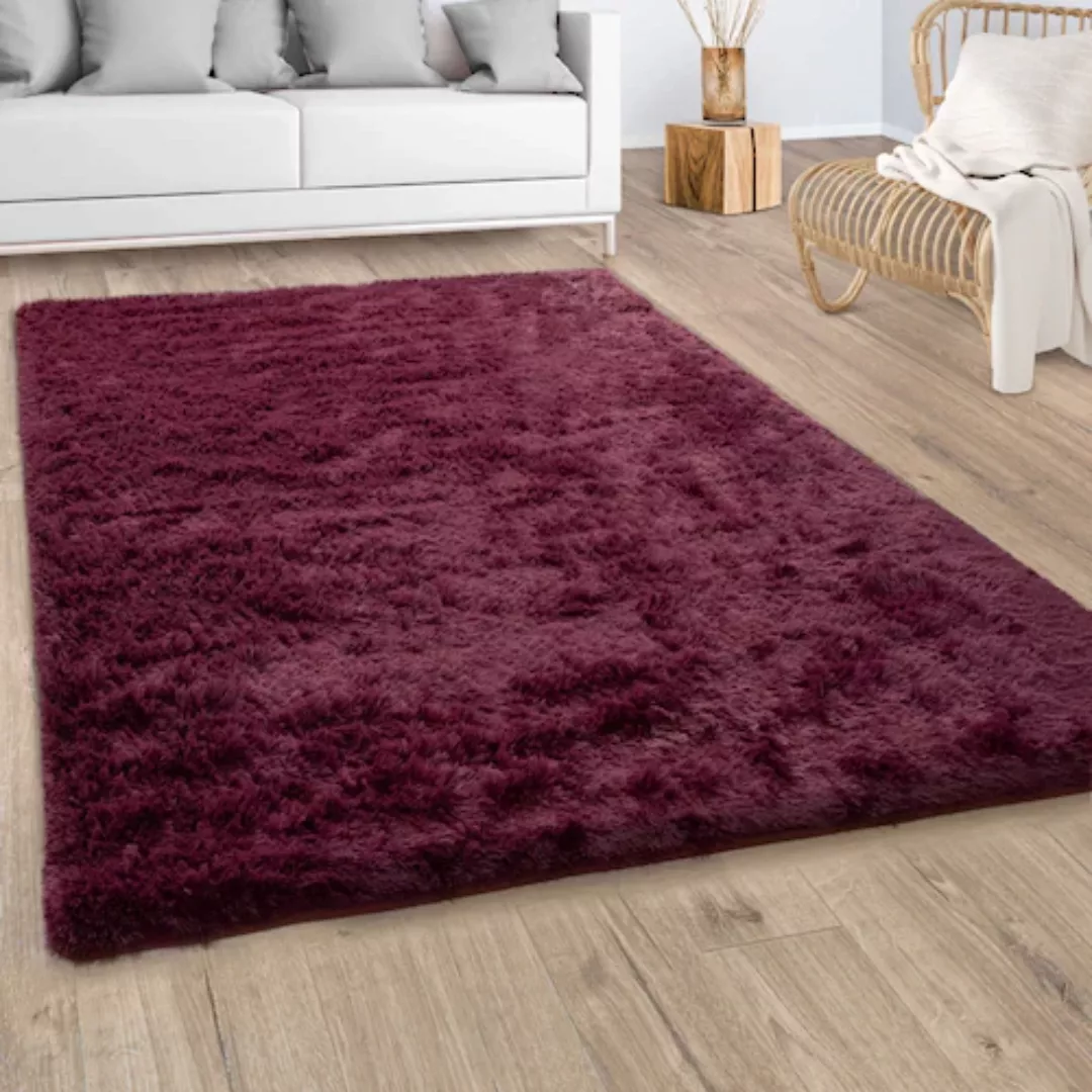 Paco Home Hochflor-Teppich »Silky 591«, rechteckig, Uni-Farben, besonders w günstig online kaufen