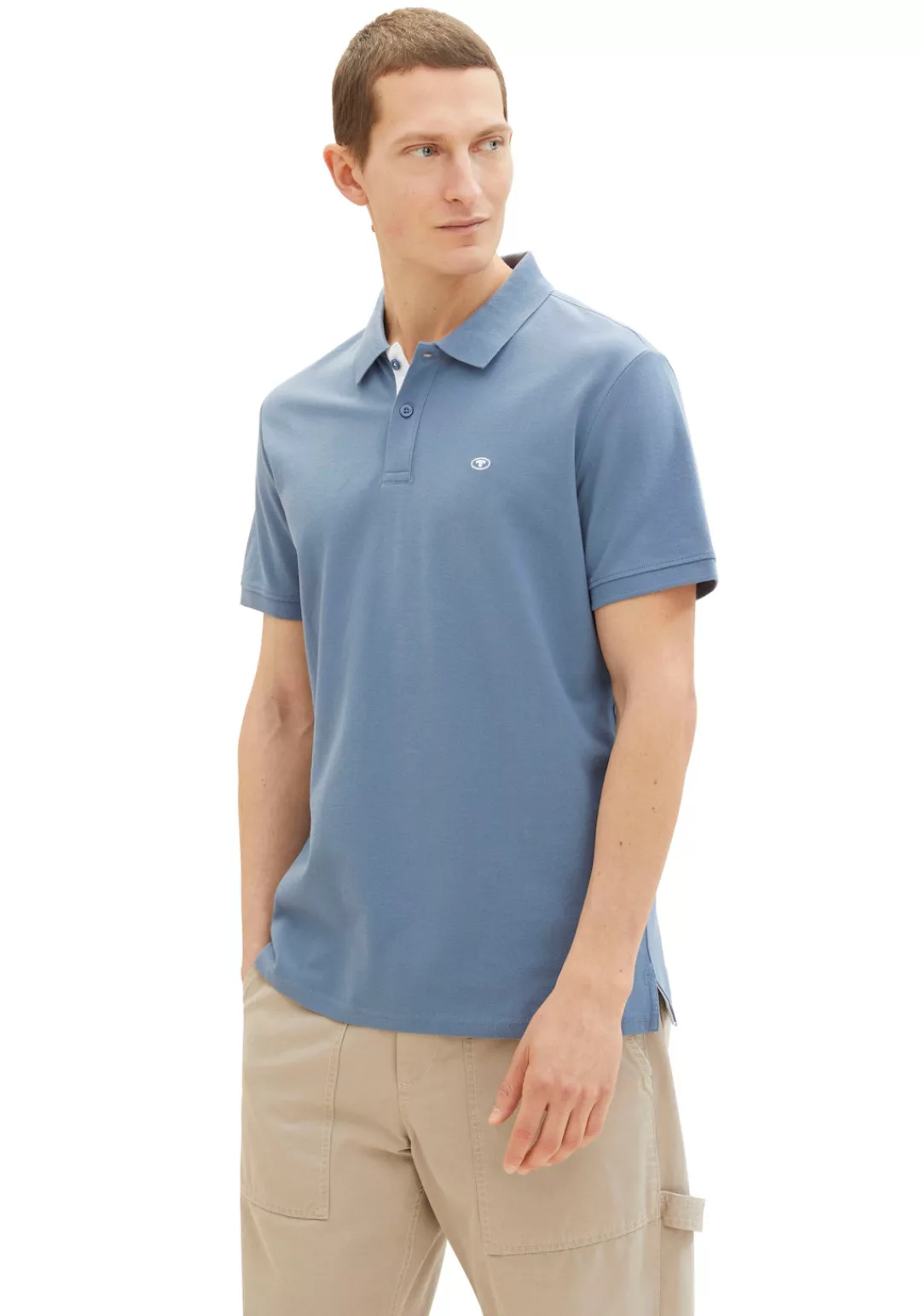 TOM TAILOR Poloshirt, mit Knopfleiste und Logo günstig online kaufen