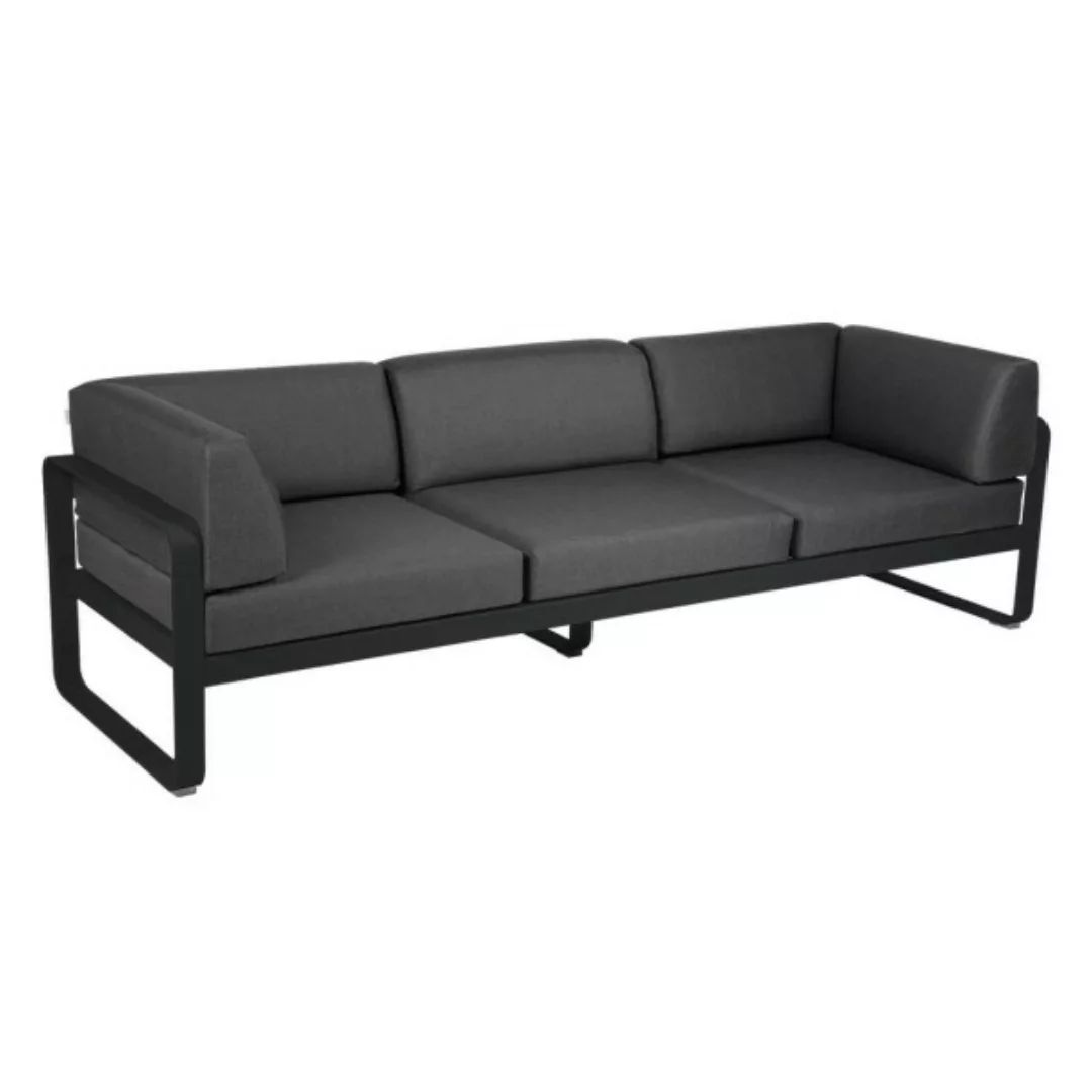 Bellevie 3-Sitzer Club Sofa Outdoor 42 Lakritze A3 Graphitgrau günstig online kaufen