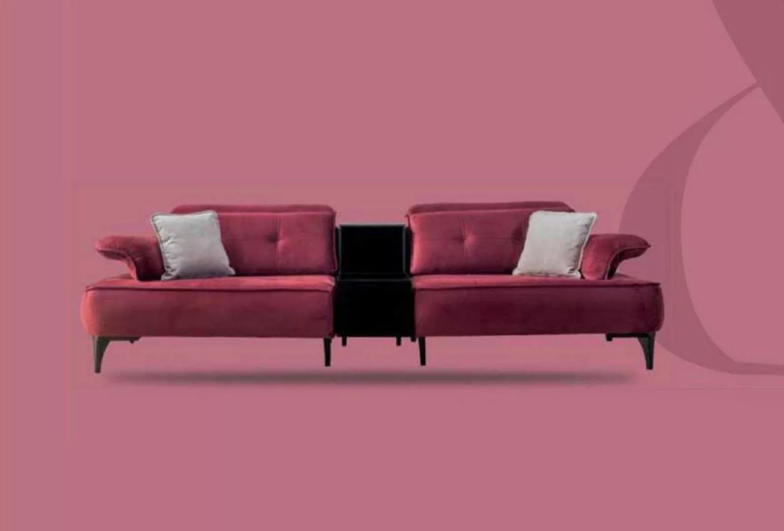 JVmoebel Sofa Sofa 3 Sitzer Sofas Rosa Stoff Wohnzimmer Luxus Modern Neu, 1 günstig online kaufen