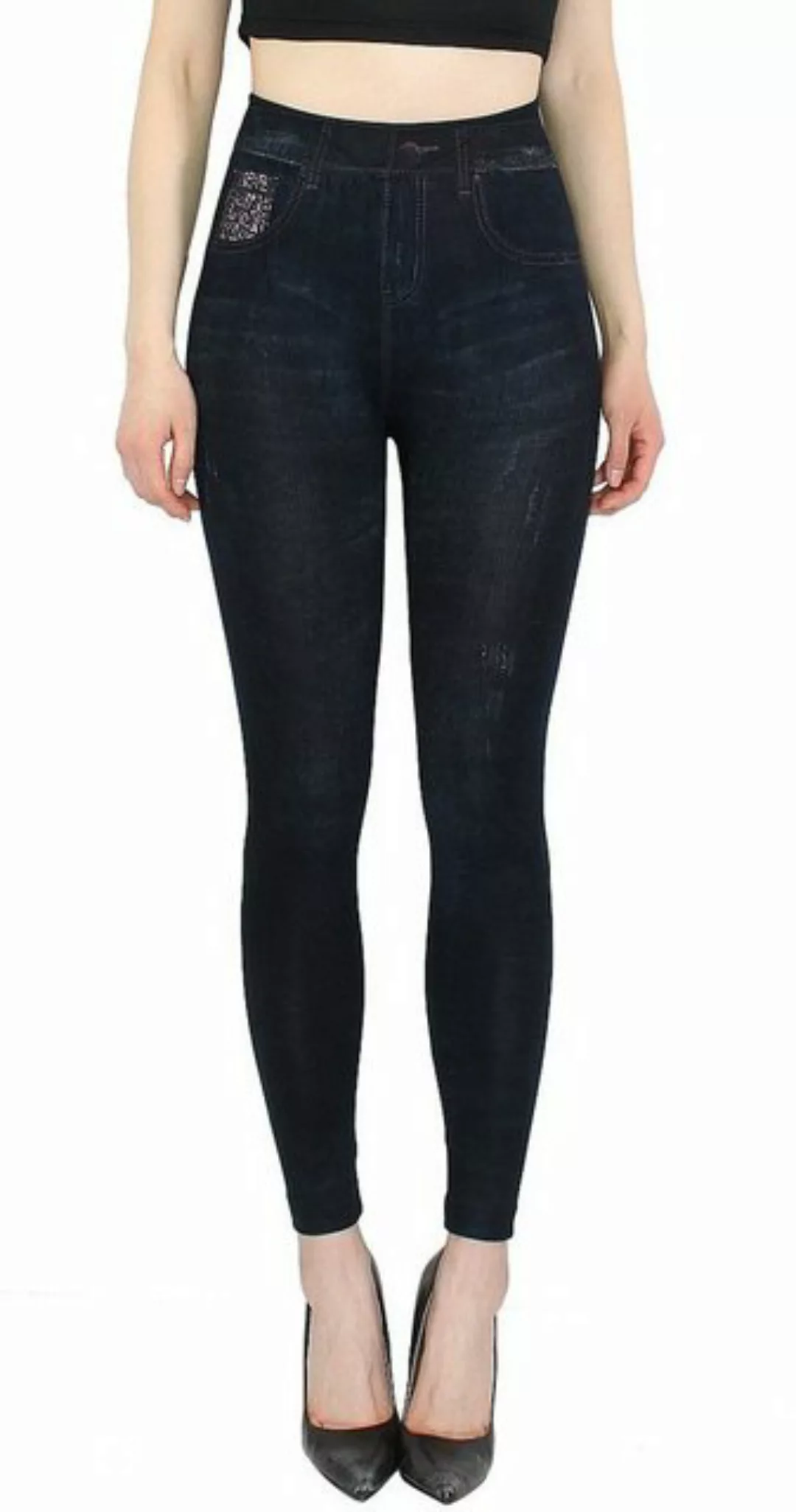 dy_mode Jeggings Damen Jeggings High Waist Leggings in Jeans Optik BequemJe günstig online kaufen
