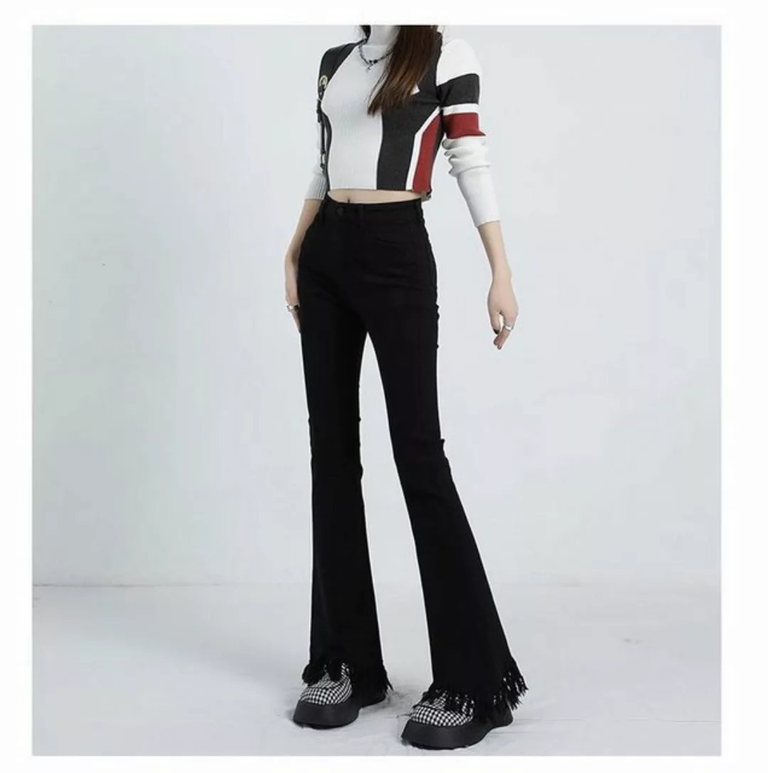 FIDDY Bootcut-Jeans Schlaghose – Damenjeans – Jeans mit weitem Bein und hoh günstig online kaufen