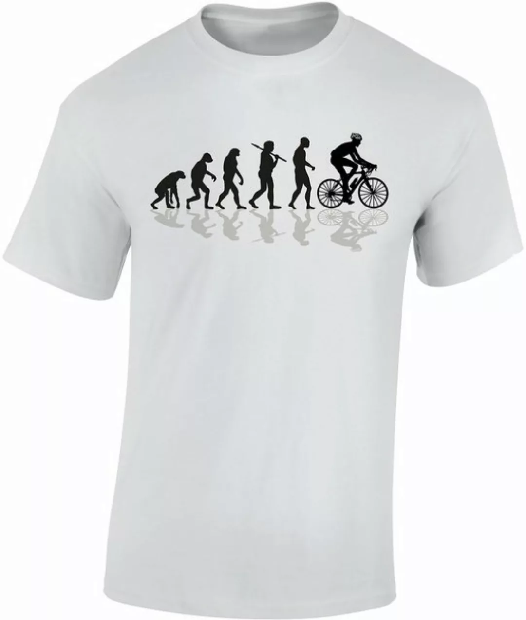 Baddery Print-Shirt Fahrrad T-Shirt: "Bike Evolution" hochwertiger Siebdruc günstig online kaufen