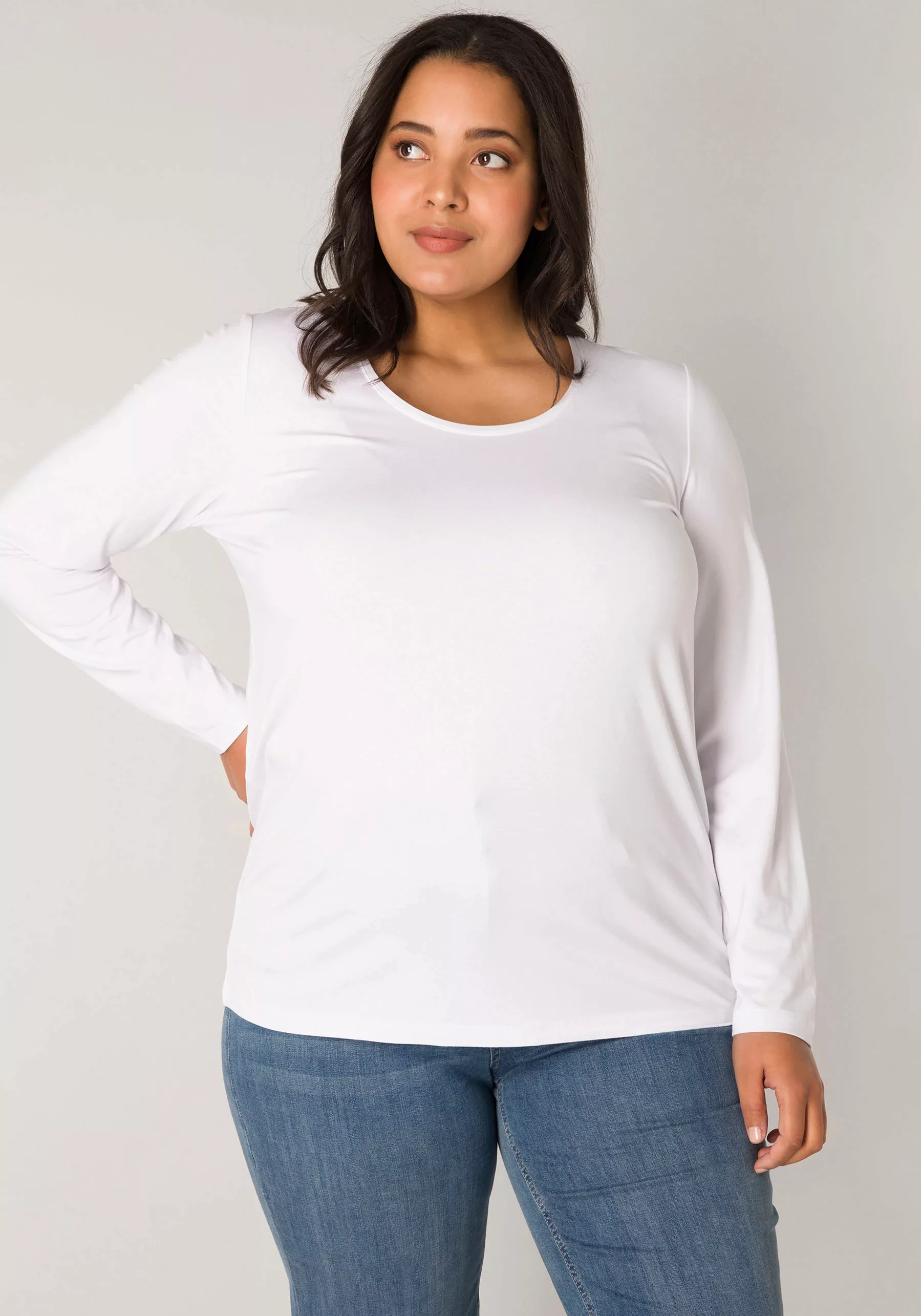 Base Level Curvy Langarmshirt, mit Rundhalsausschnitt günstig online kaufen