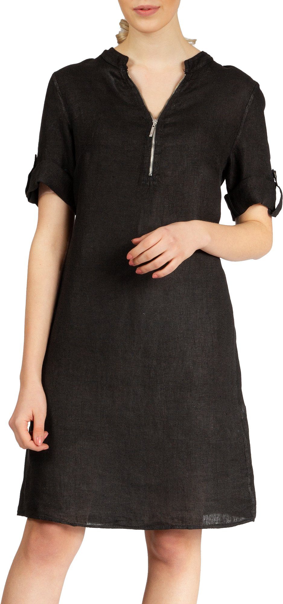 Caspar Sommerkleid SKL037 knielanges Damen Leinenkleid günstig online kaufen