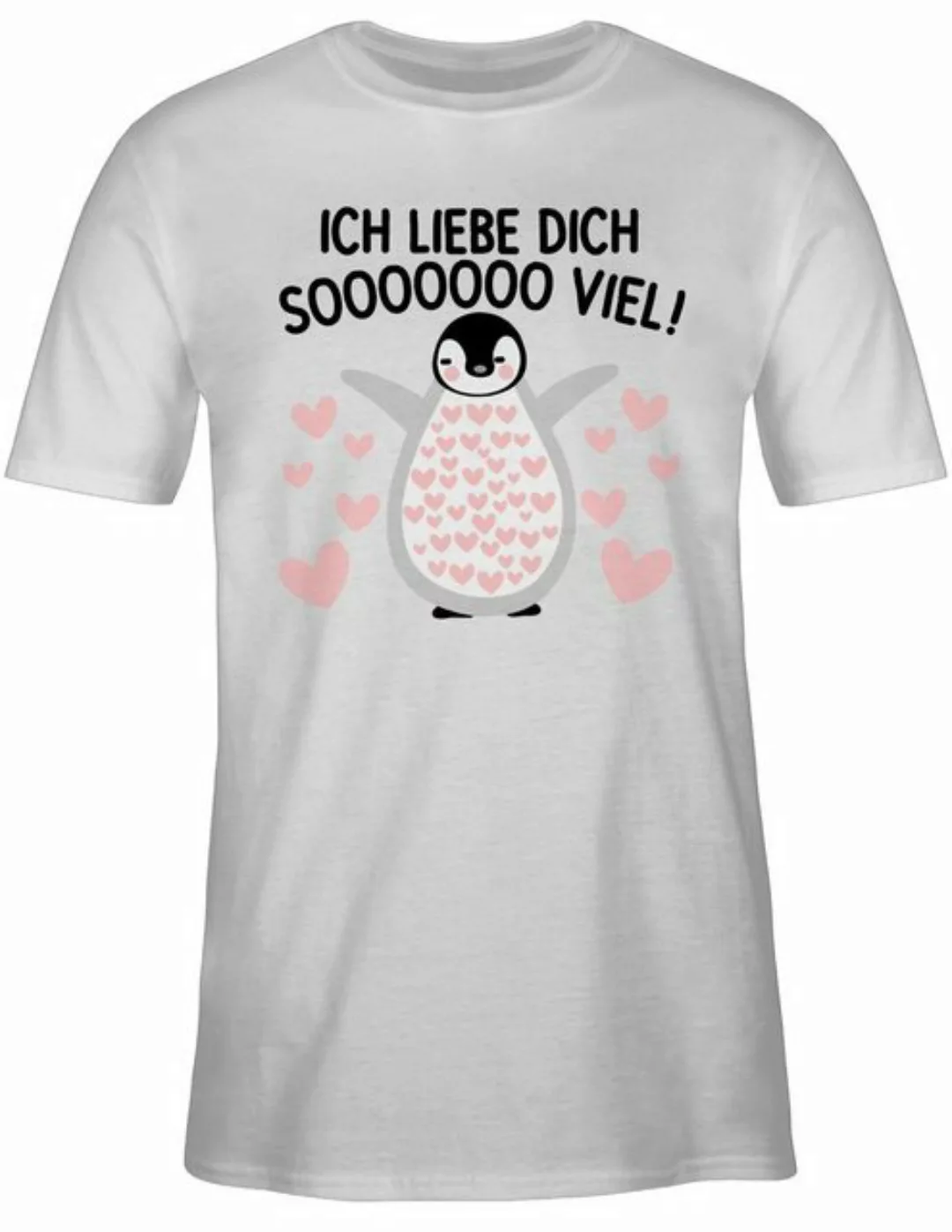 Shirtracer T-Shirt Ich liebe dich SOOOO viel Pinguin - Valentinstag so viel günstig online kaufen