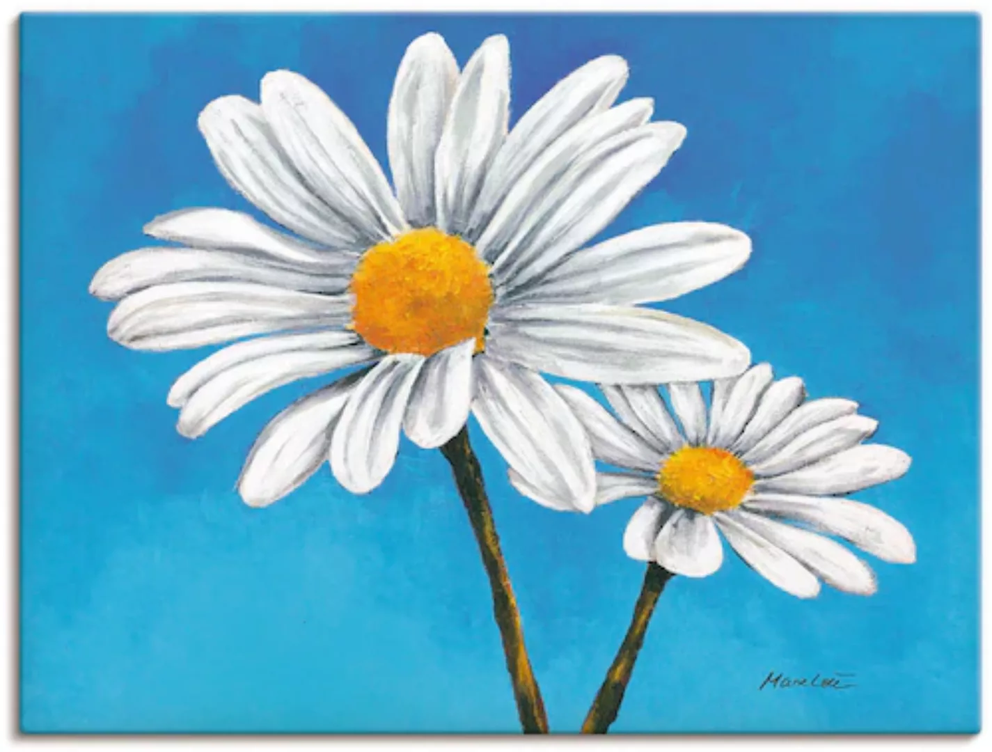 Artland Wandbild »Margeriten auf Blau«, Blumen, (1 St.), als Alubild, Outdo günstig online kaufen