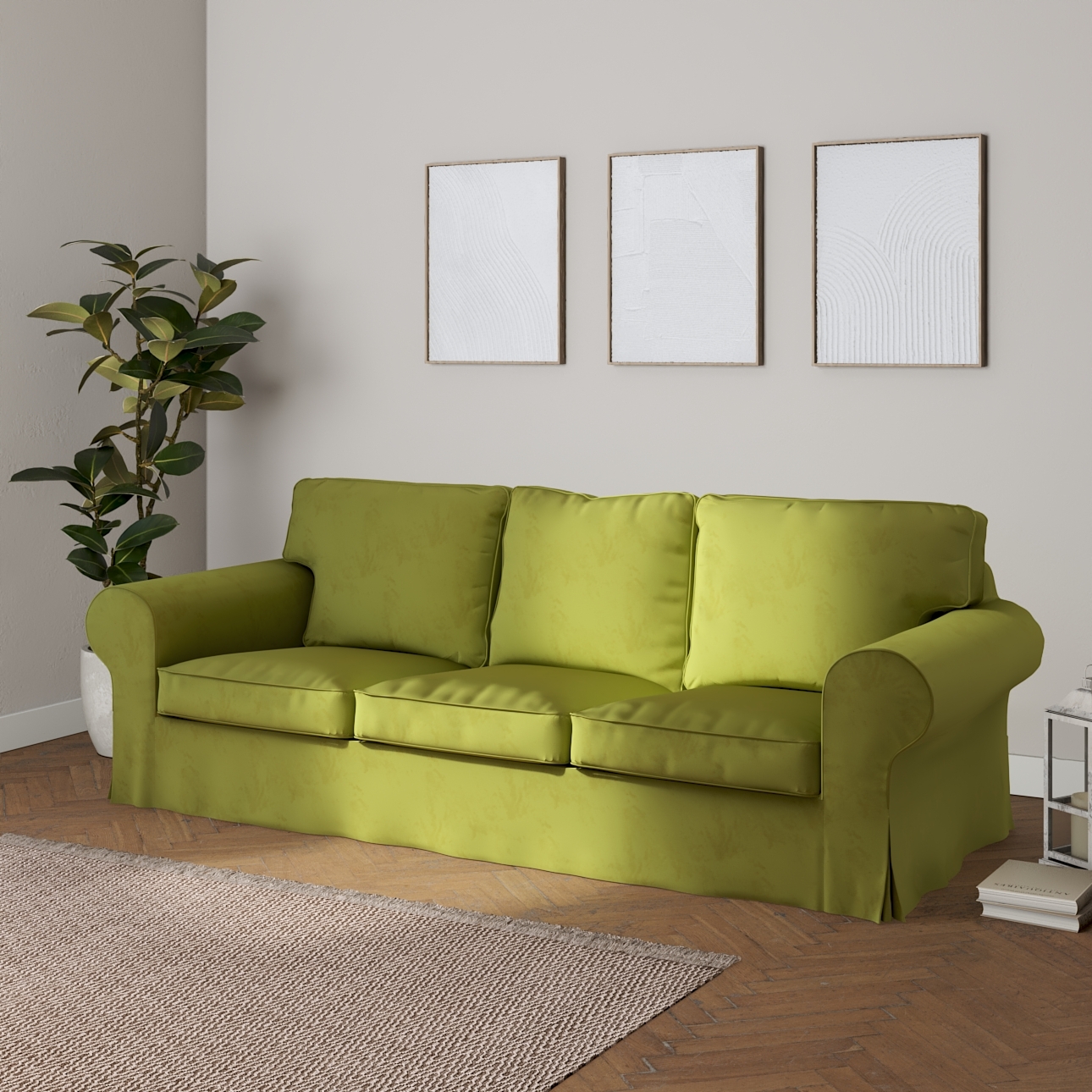Bezug für Ektorp 3-Sitzer Sofa nicht ausklappbar, limone, Sofabezug für Ekt günstig online kaufen