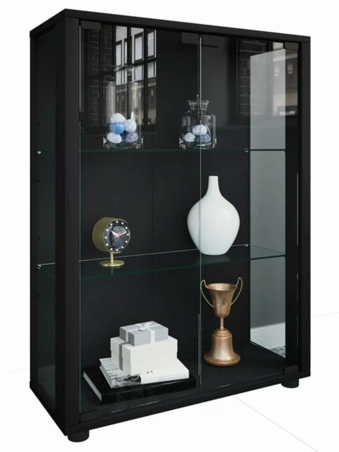 VCM Standvitrine Holz Glas Stand Vitrine Sammelvitrine Sintalo günstig online kaufen