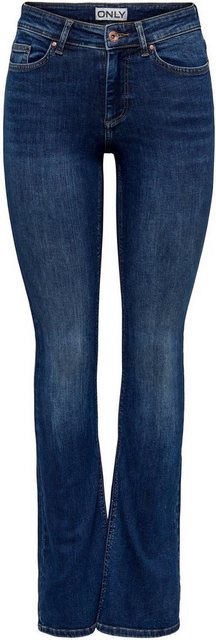 Only Damen Jeans ONLBLUSH MID FLARED Blau - Dark Blue Denim günstig online kaufen