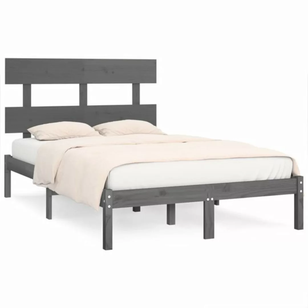 furnicato Bett Massivholzbett Grau 120x200 cm günstig online kaufen