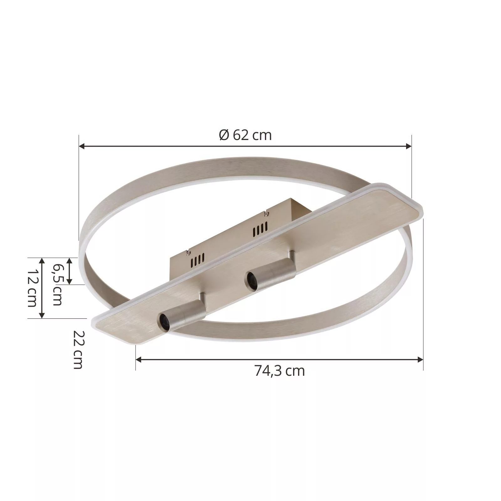 Lucande Stigla LED-Deckenleuchte, rund, nickel günstig online kaufen