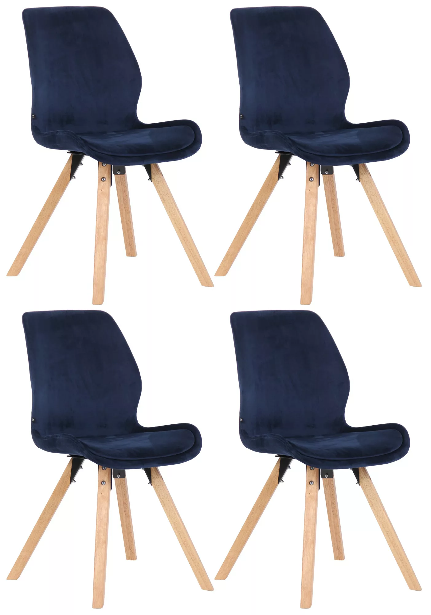 4er Set Stuhl Luna Kunstleder Braun günstig online kaufen