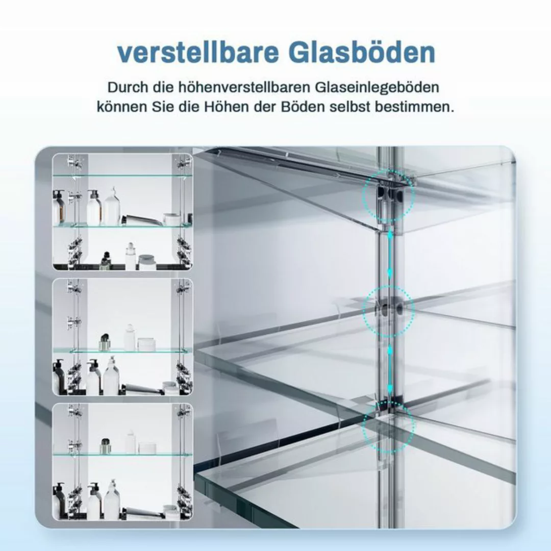 SONNI Spiegelschrank Badezimmerspiegelschrank mit beleuchtung 50 x 70 cm Sc günstig online kaufen