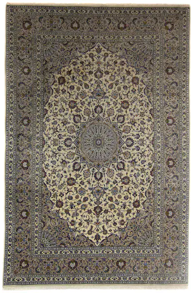 morgenland Wollteppich »Keshan Medaillon Beige chiaro 354 x 244 cm«, rechte günstig online kaufen