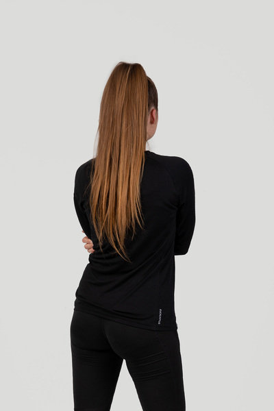 Damen Eucalyptus Performance Longsleeve T-shirt - Black günstig online kaufen