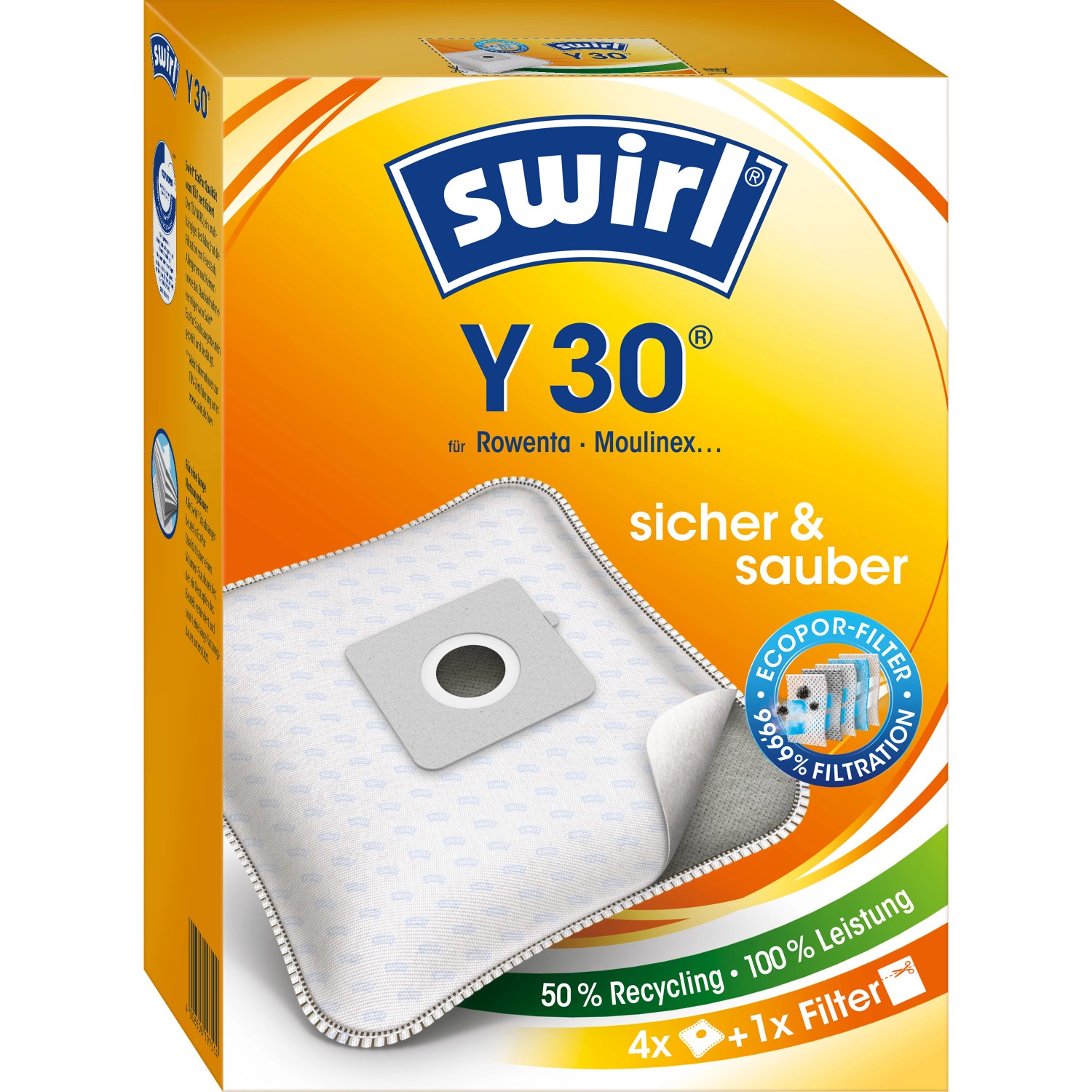 Swirl Staubsaugerbeutel MicroPor Plus Y 30 Green, 4 St günstig online kaufen