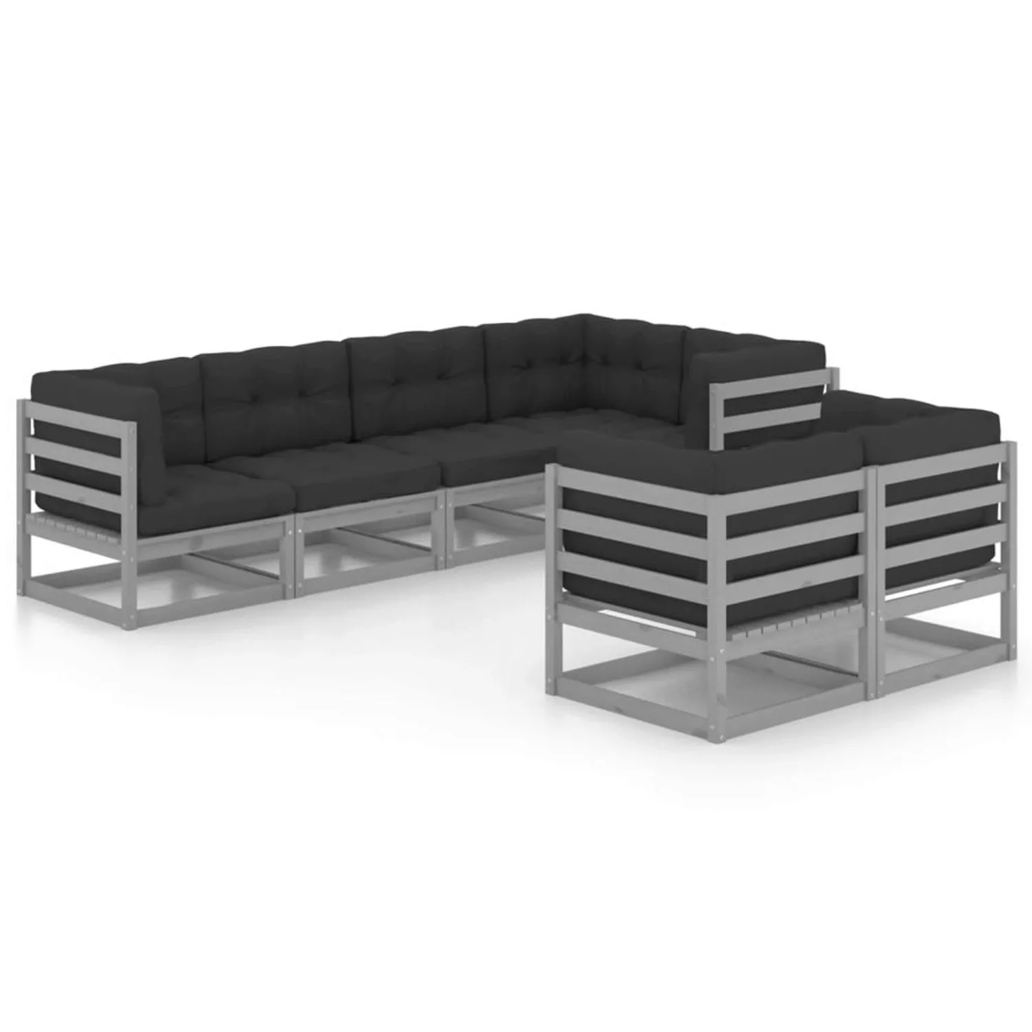 7-tlg. Garten-lounge-set Mit Kissen Kiefer Massivholz günstig online kaufen