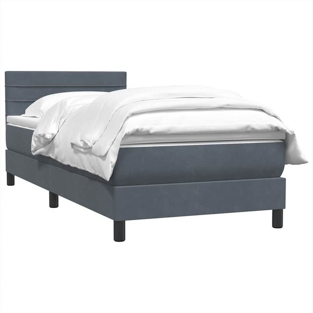 vidaXL Bett Boxspringbett mit Matratze Dunkelgrau 90x220 cm Samt günstig online kaufen