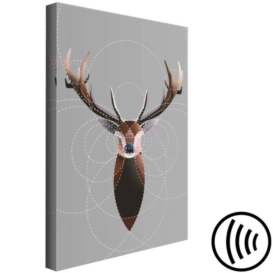 Leinwandbild Deer in Circles (1 Part) Vertical XXL günstig online kaufen
