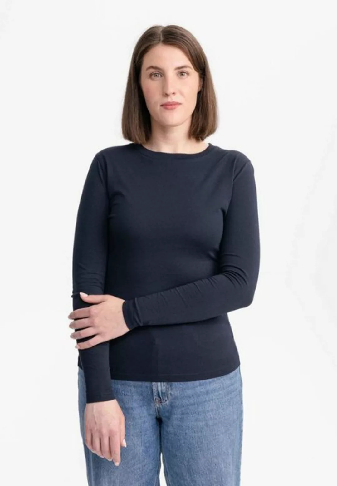 MELA Langarmshirt Damen Basic Langarmshirt DHIVYA günstig online kaufen