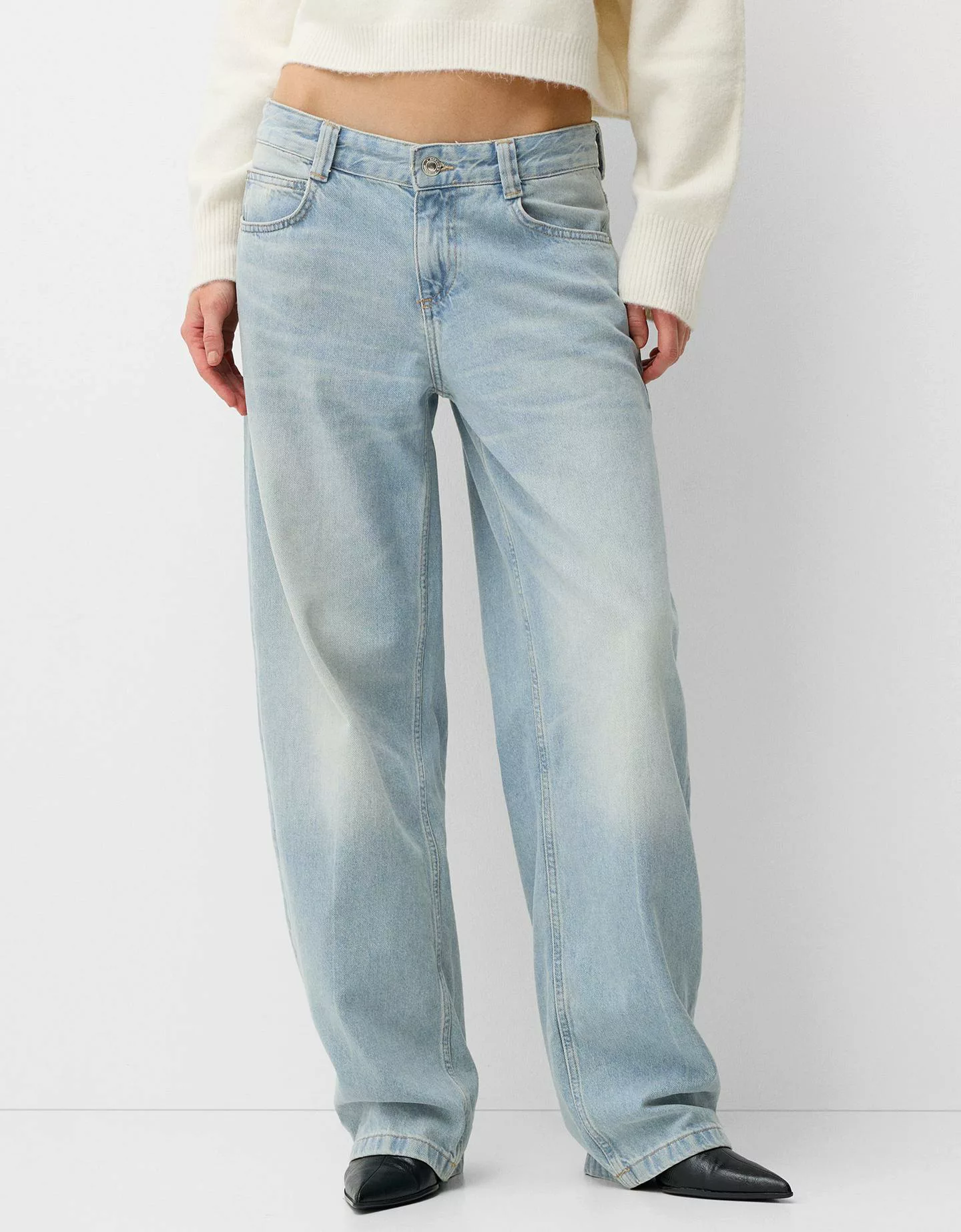 Bershka Baggy Balloon Jeans Damen 36 Ausgewaschenes Blau günstig online kaufen