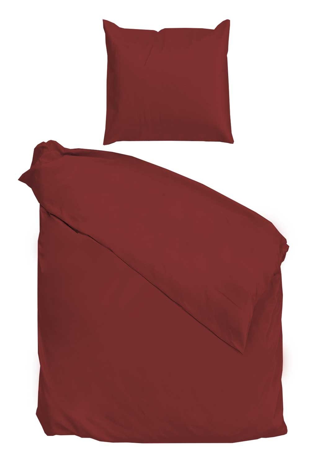 Bettwäsche SATINADO, Satin-Bettwäsche, Rot, 135 x günstig online kaufen