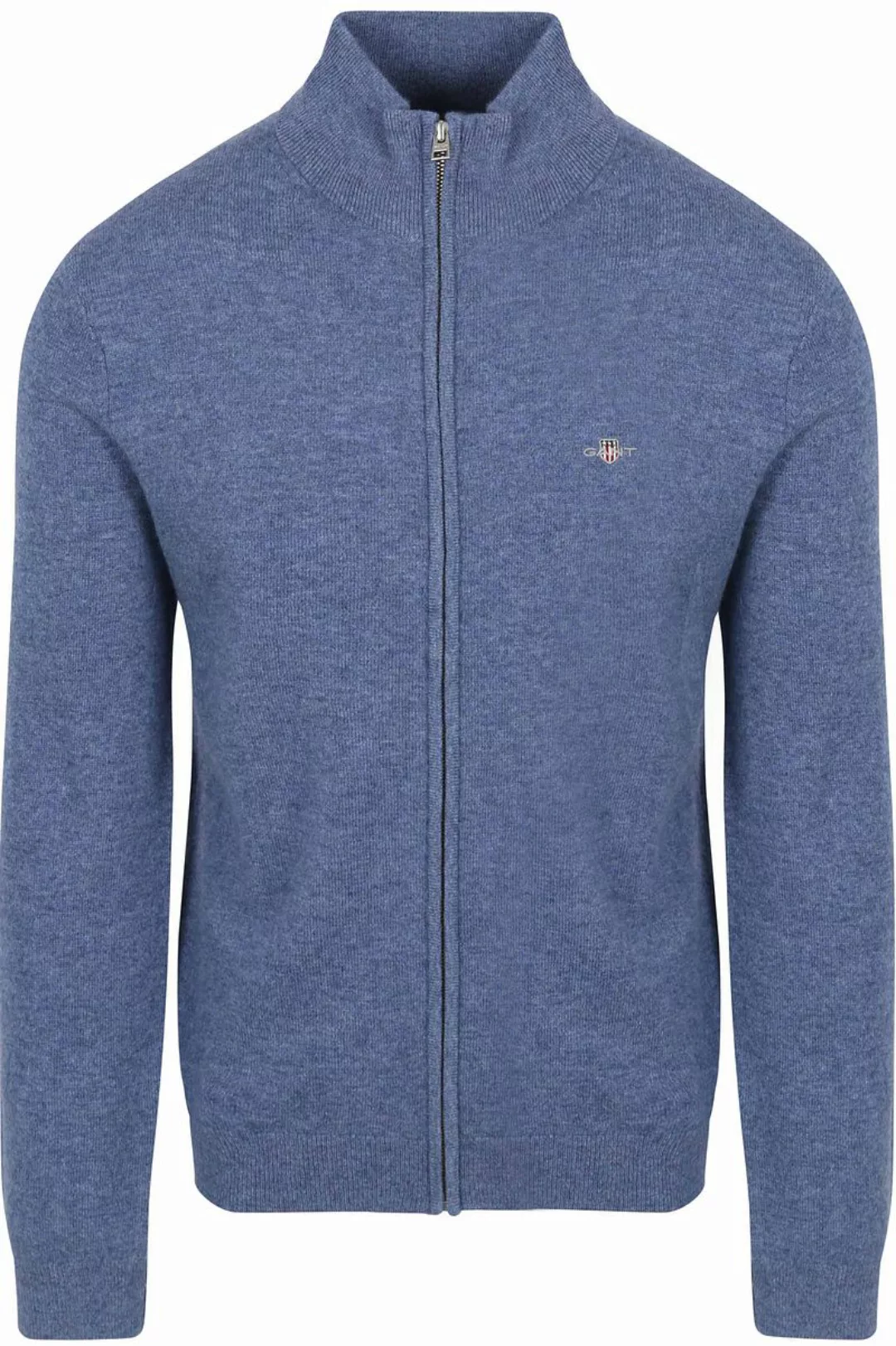 Gant Strickjacke Wool Blend Melange Blau - Größe 3XL günstig online kaufen