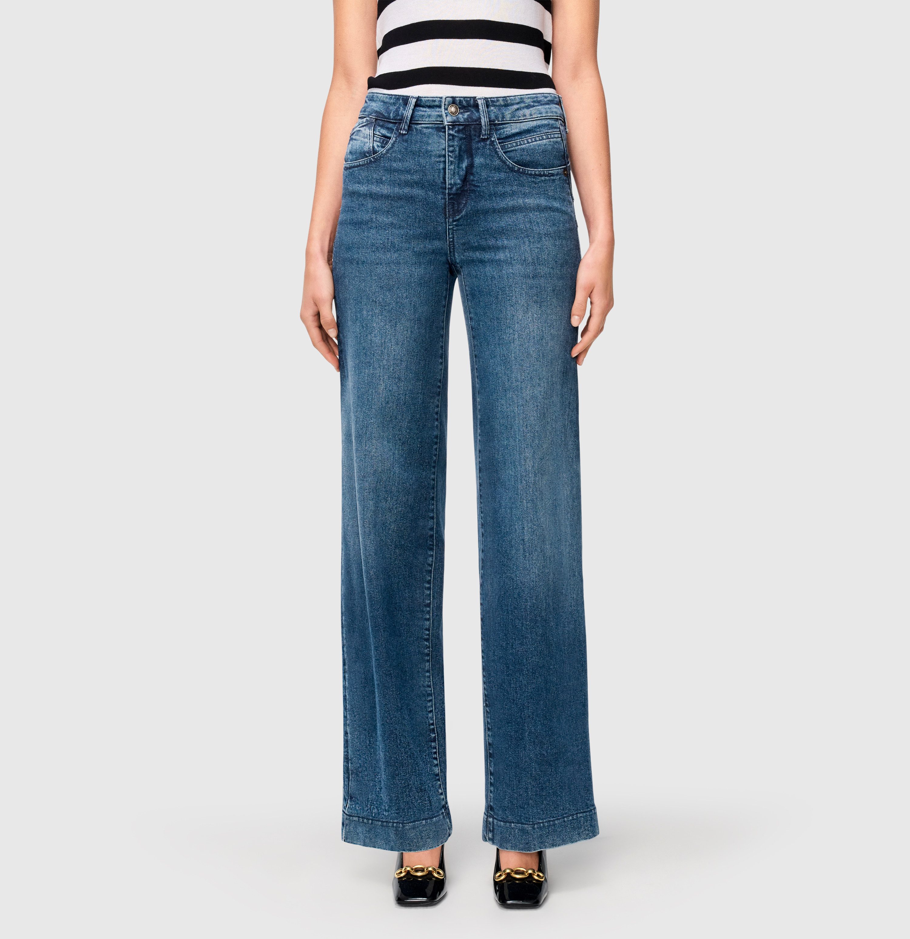 MAC Jerseyhose Shirt-Hose Palazzo Cropped günstig online kaufen