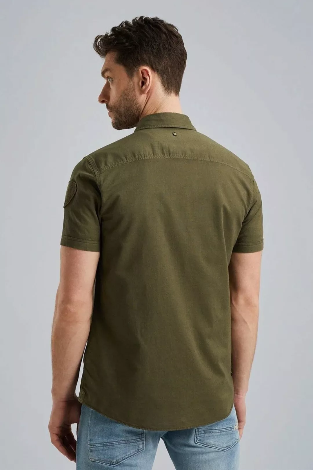 PME Legend Short Sleeve Hemd Leinen Grün - Größe L günstig online kaufen