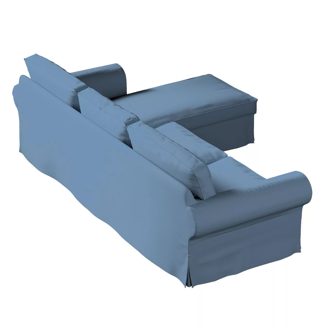 Bezug für Ektorp 2-Sitzer Sofa mit Recamiere, blau, Ektorp 2-Sitzer Sofabez günstig online kaufen